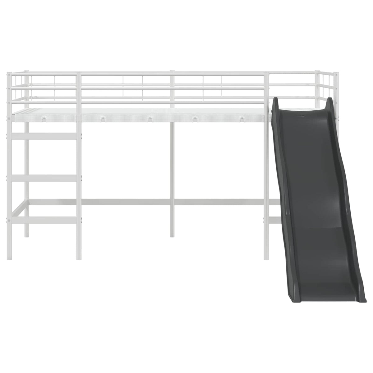 Kids'loftseng med rutsjebane Hvid og Antracit 80 x 200 cm