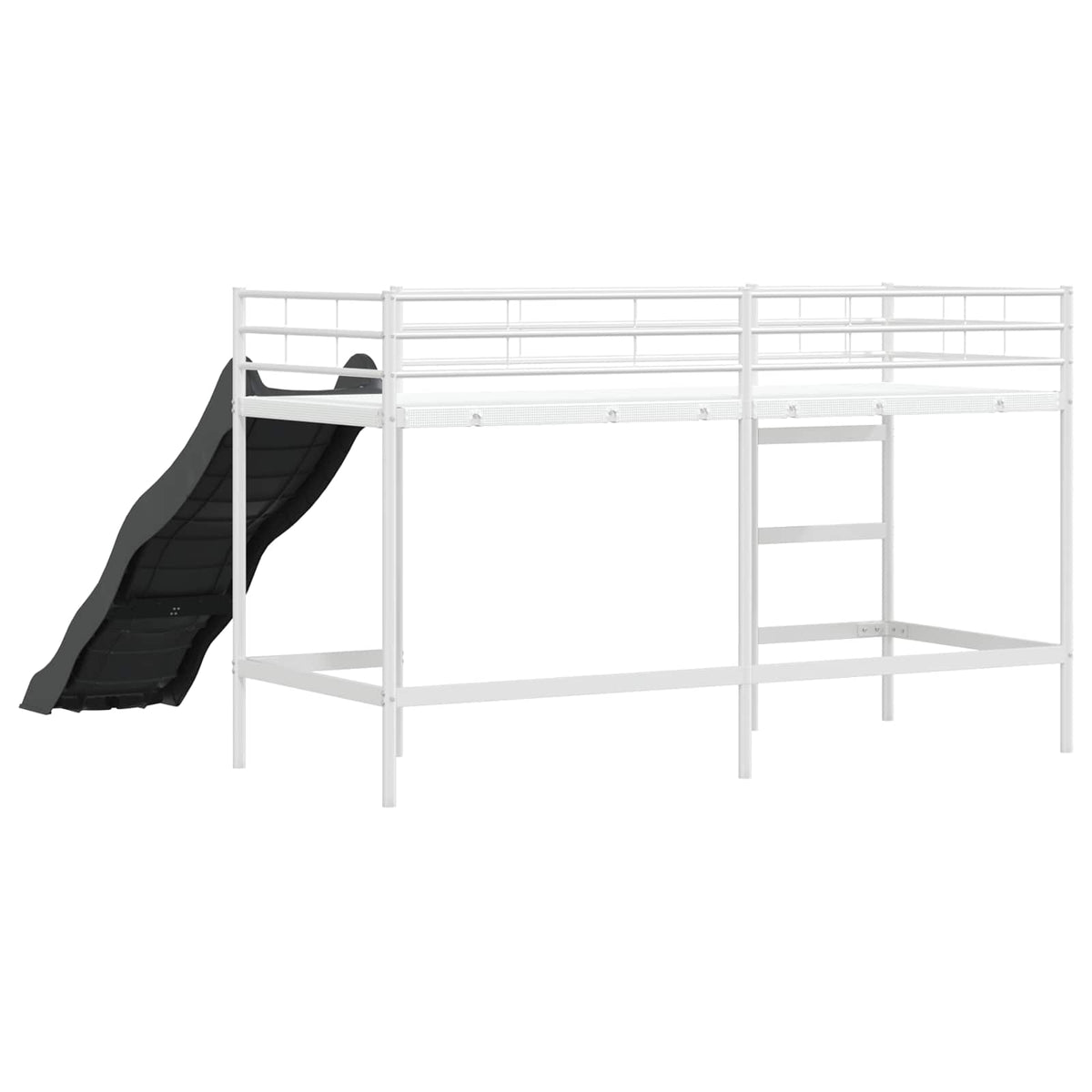 Kids'loftseng med rutsjebane Hvid og Antracit 90 x 190 cm