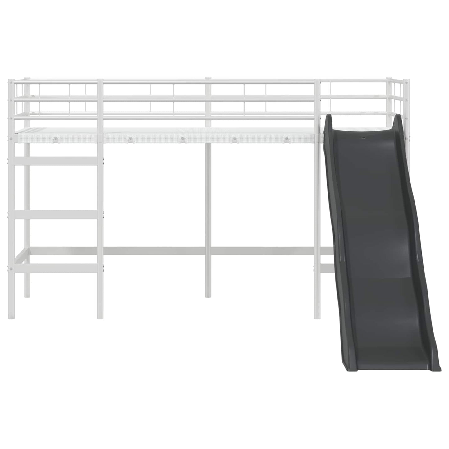 Kids'loftseng med rutsjebane Hvid og Antracit 90 x 190 cm