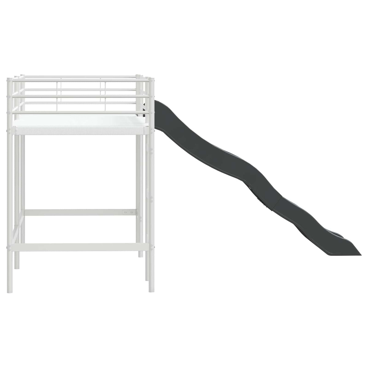 Kids'loftseng med rutsjebane Hvid og Antracit 90 x 190 cm