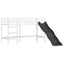 Kids'loftseng med rutsjebane Hvid og Antracit 100 x 190 cm