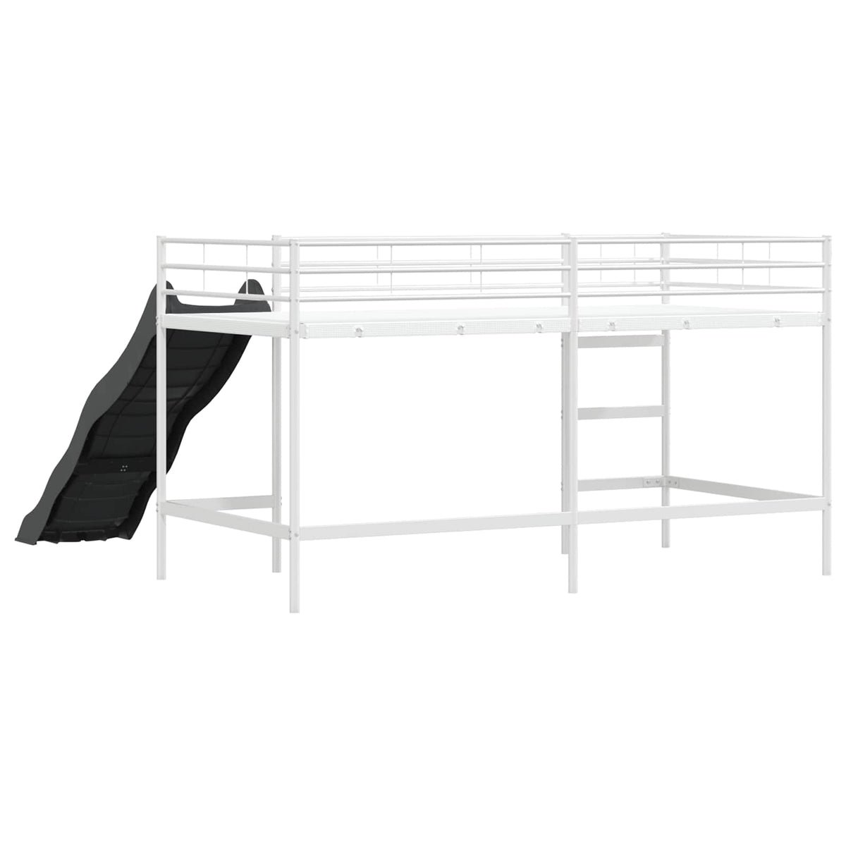 Kids'loftseng med rutsjebane Hvid og Antracit 107 x 203 cm
