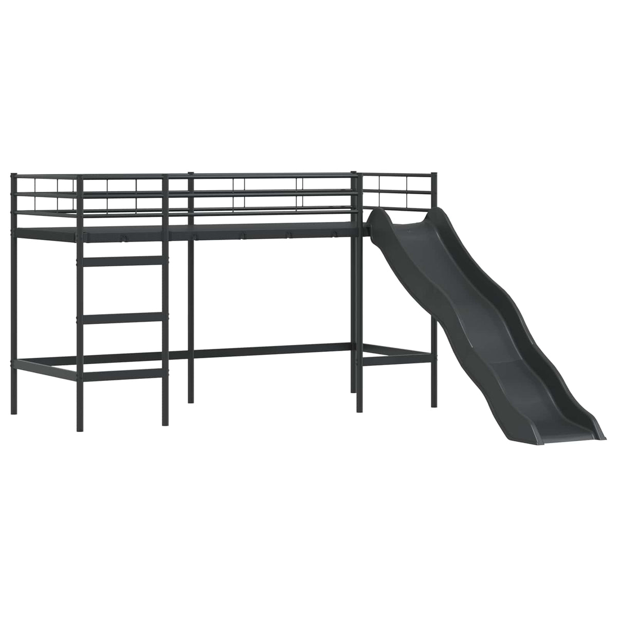 Børneseng med køjeseng Ensfarvet Sort og Blå 75 x 190 cm Metal