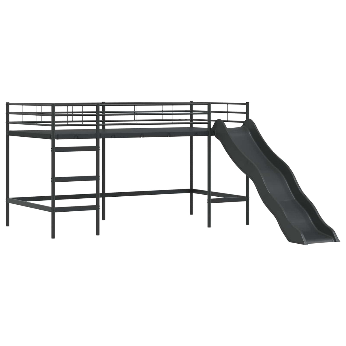 Børneseng med køjeseng Ensfarvet Sort og Blå 90 x 200 cm Metal