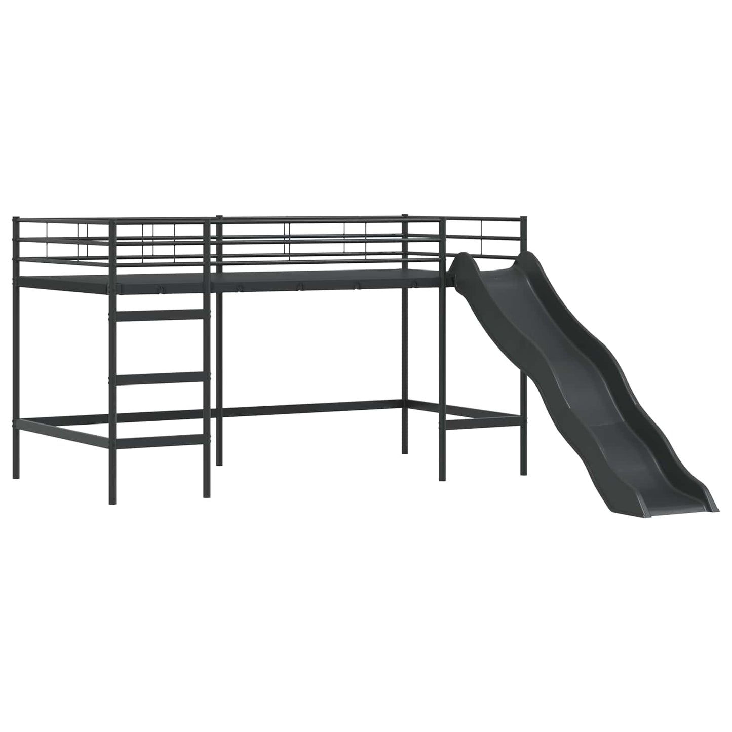 Børneseng med køjeseng Ensfarvet Sort og Blå 100 x 200 cm Metal