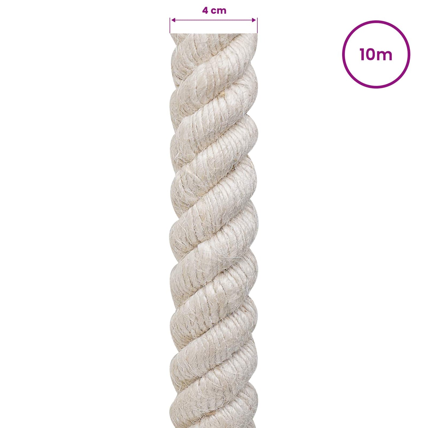 Jute reb 40 mm Hvid 100% Tossa jute