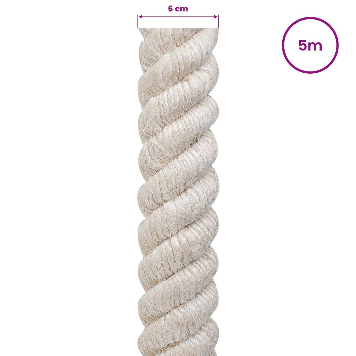 Jute reb 60 mm Hvid 100% Tossa jute