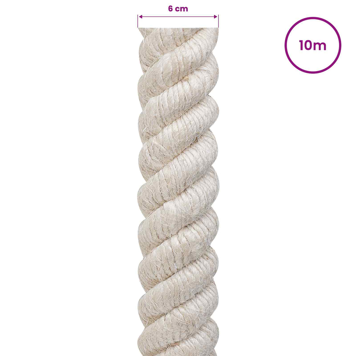Jute reb 60 mm Hvid 100% Tossa jute