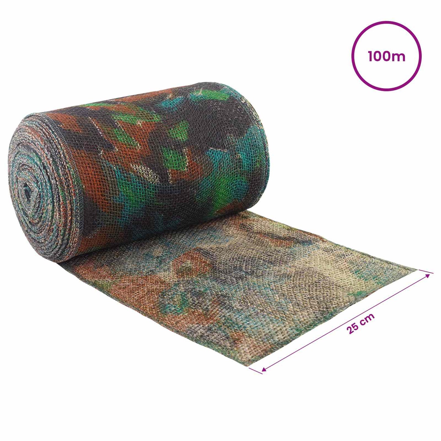 Jute Rulle 25 x 10000 cm Camouflage