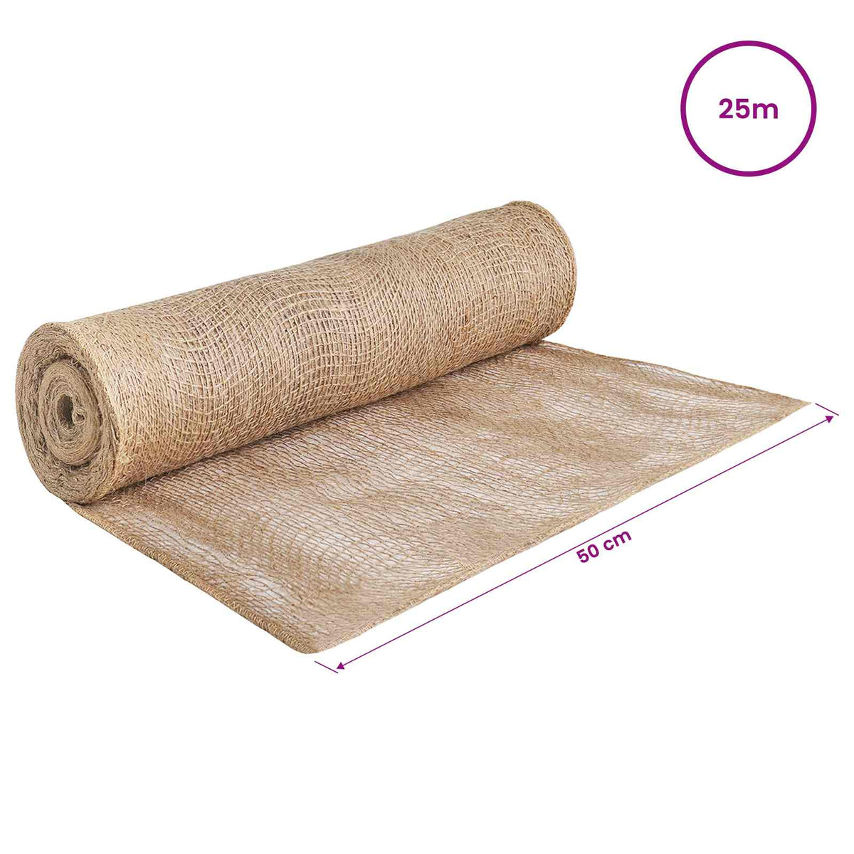 Jute Rulle 50 x 2500 cm 90 Naturfarvet