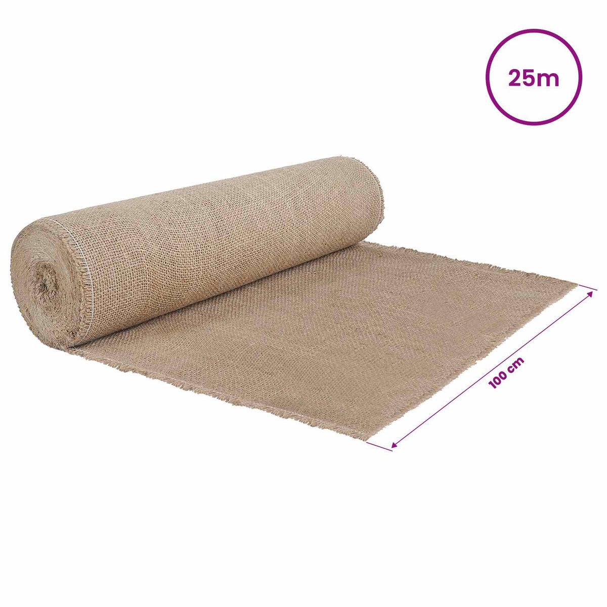 Jute Rulle 100 x 2500 cm Naturfarvet