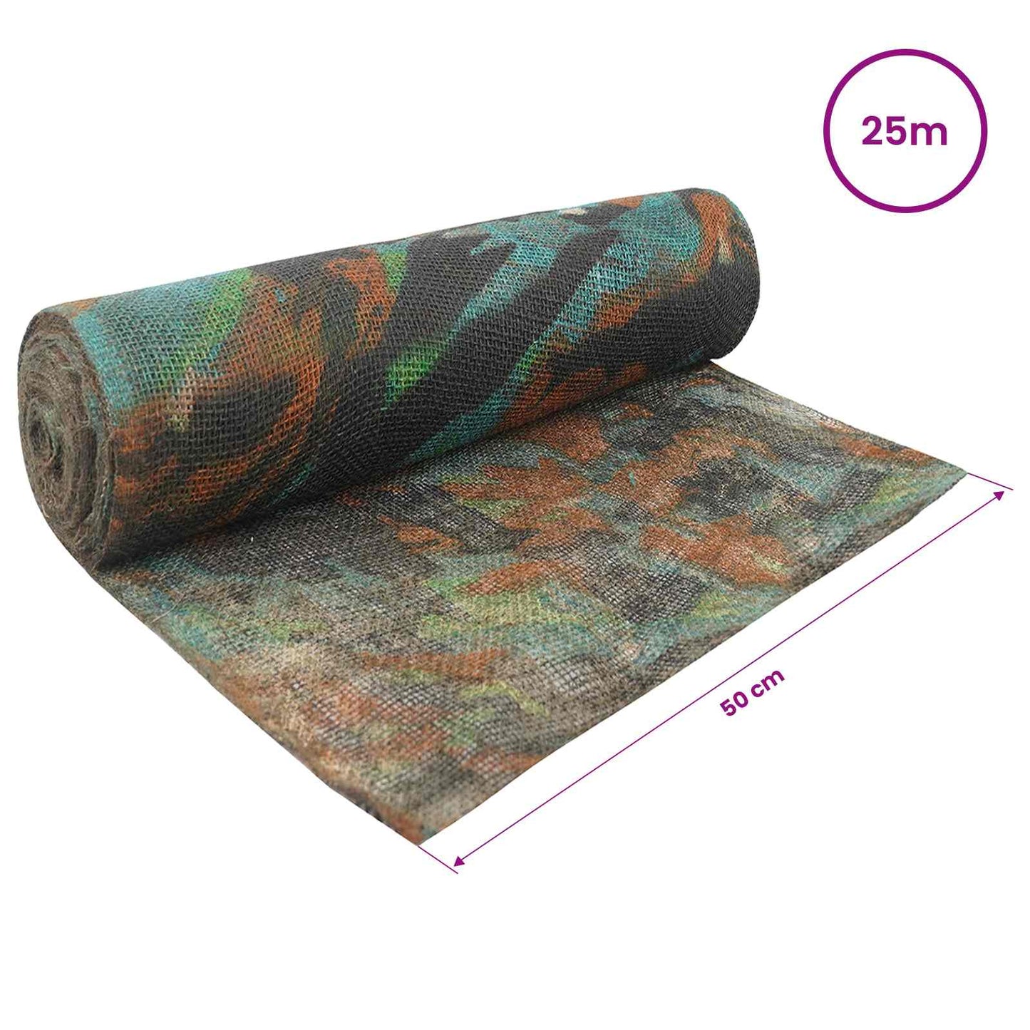 Jute Rulle 50 x 2500 cm Camouflage