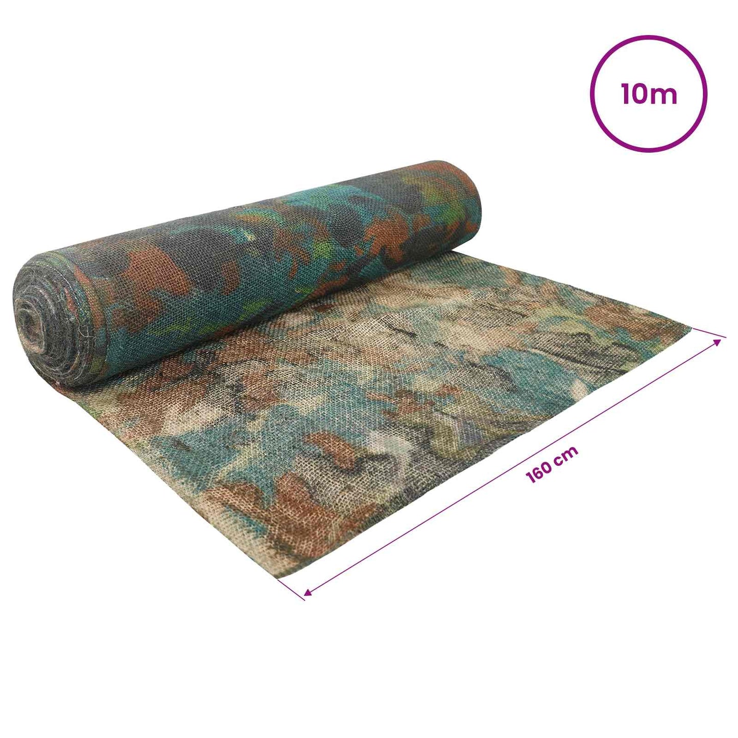 Jute Rulle 160 x 1000 cm Camouflage