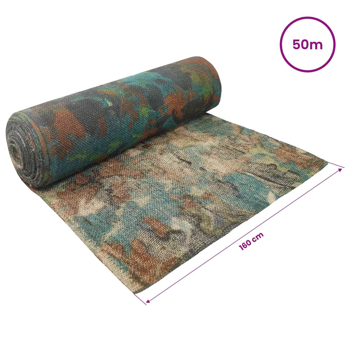Jute Rulle 160 x 5000 cm Camouflage