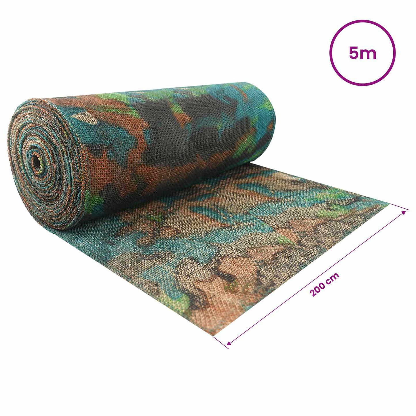Jute Rulle 200 x 500 cm Camouflage