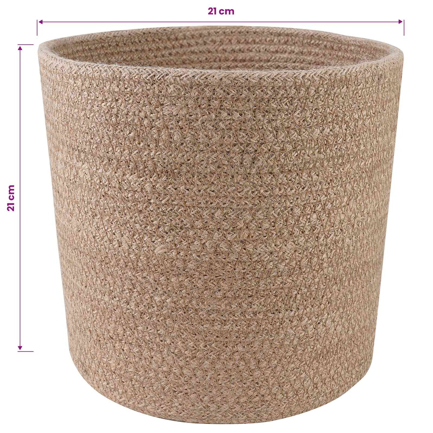 Plantepotte Sæt 2 stk. Naturfarvet Ø 21 x 21 cm 100% Tossa Jute