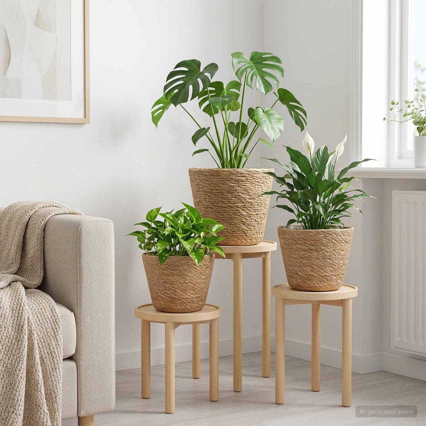 3 stk. Naturfarvet Ø26 x 19 cm 100% Søgræs