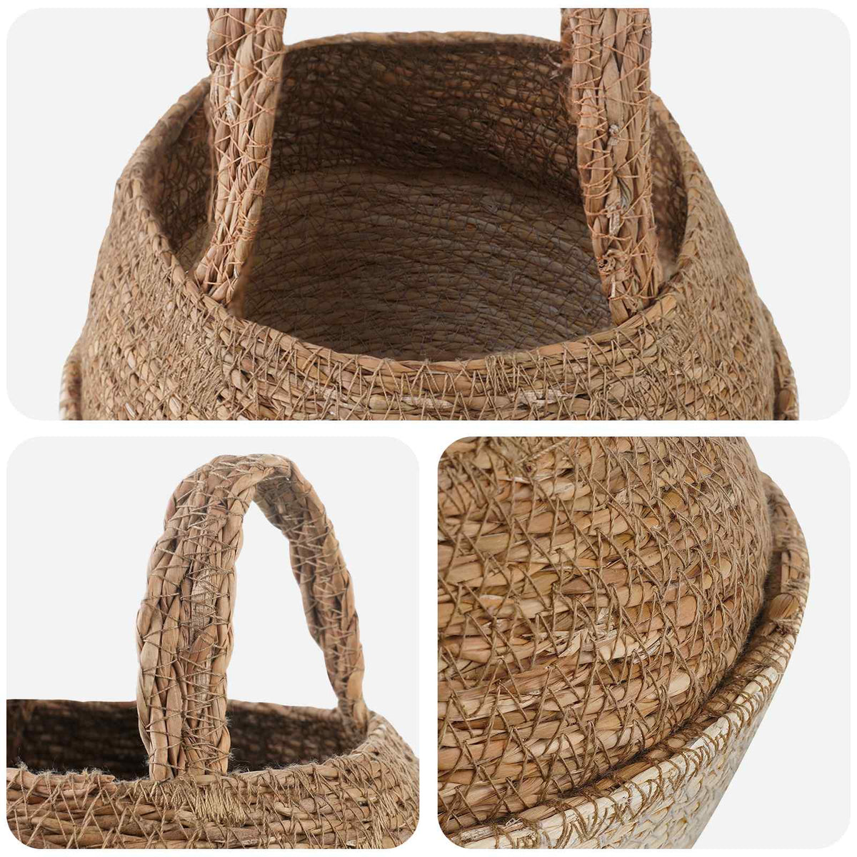Plantekrukke med håndtag 2 stk. Hvid Ø 22 x 20 cm 100% Søgræs