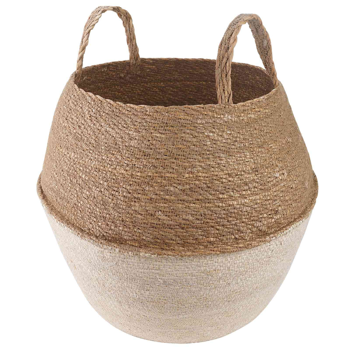 Plantekrukke med håndtag Hvid Ø 32 x 32 cm 100% Søgræs