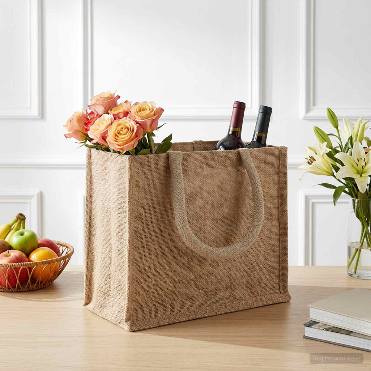 Jute tasker 50 Naturfarvet 26 x 22 x 14 cm 100% Tossa Jute