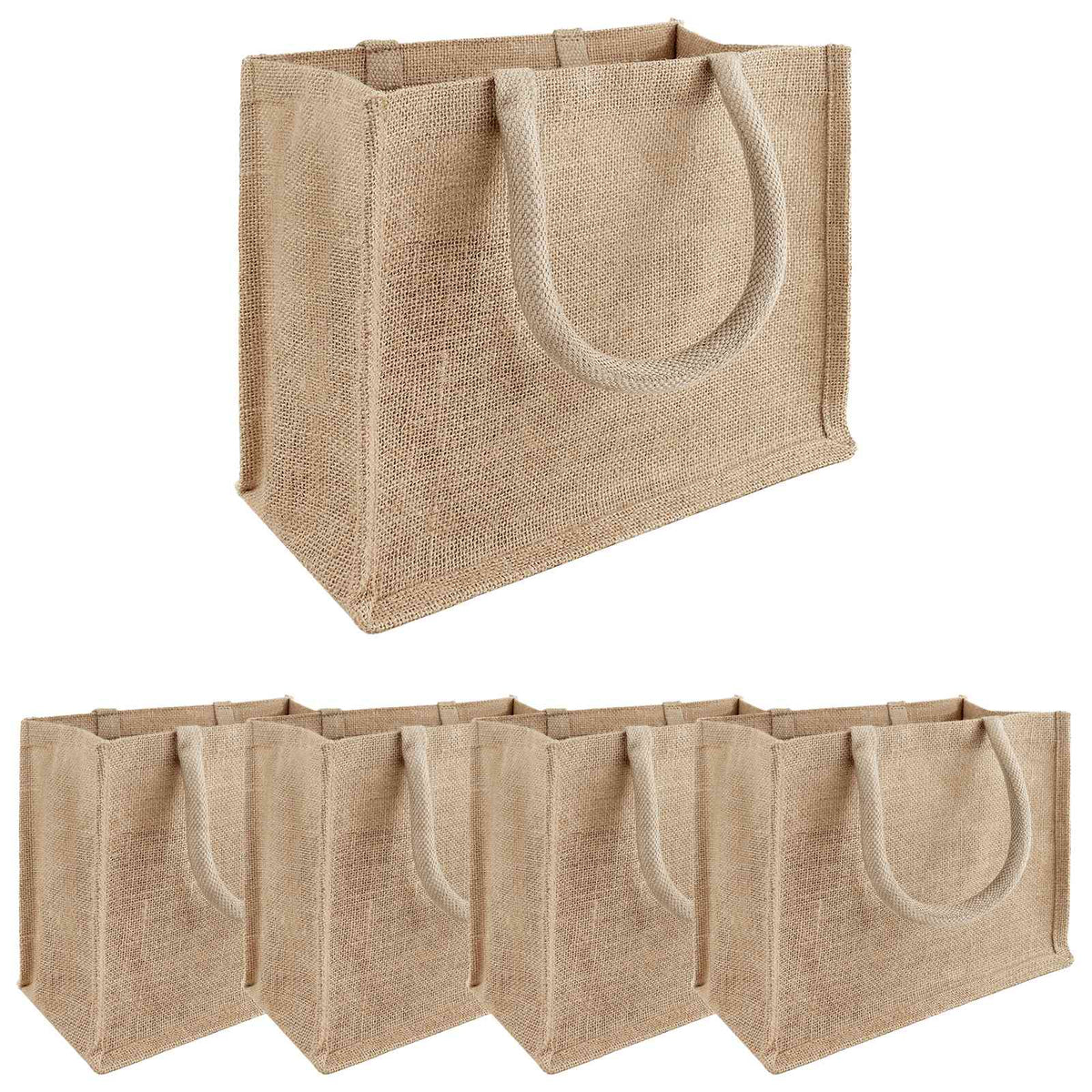 Jute tasker 5 Naturfarvet 26 x 22 x 14 cm 100% Tossa Jute