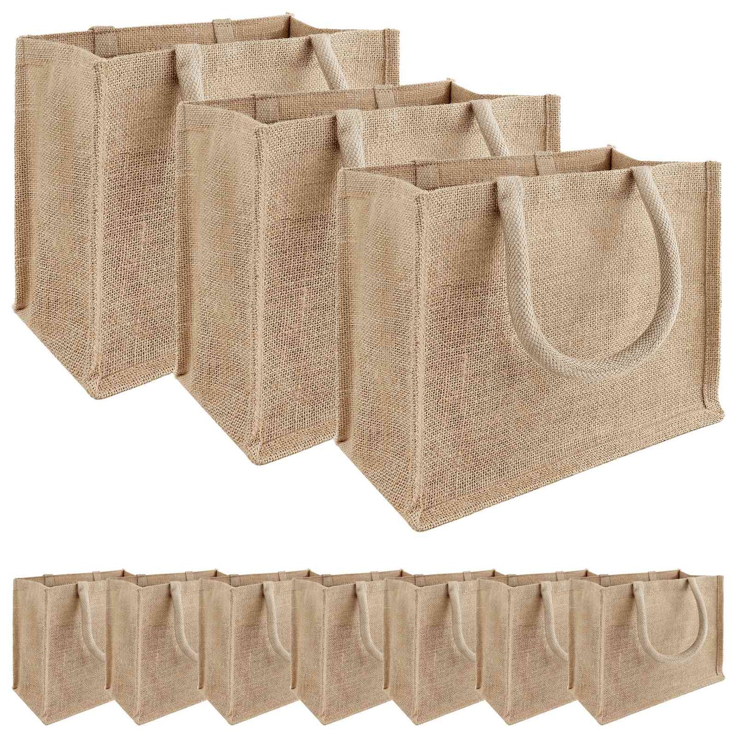 Jute tasker 10 Naturfarvet 26 x 22 x 14 cm 100% Tossa Jute
