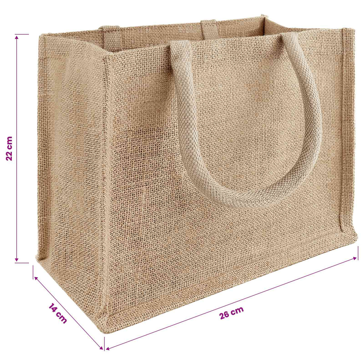 Jute tasker 10 Naturfarvet 26 x 22 x 14 cm 100% Tossa Jute
