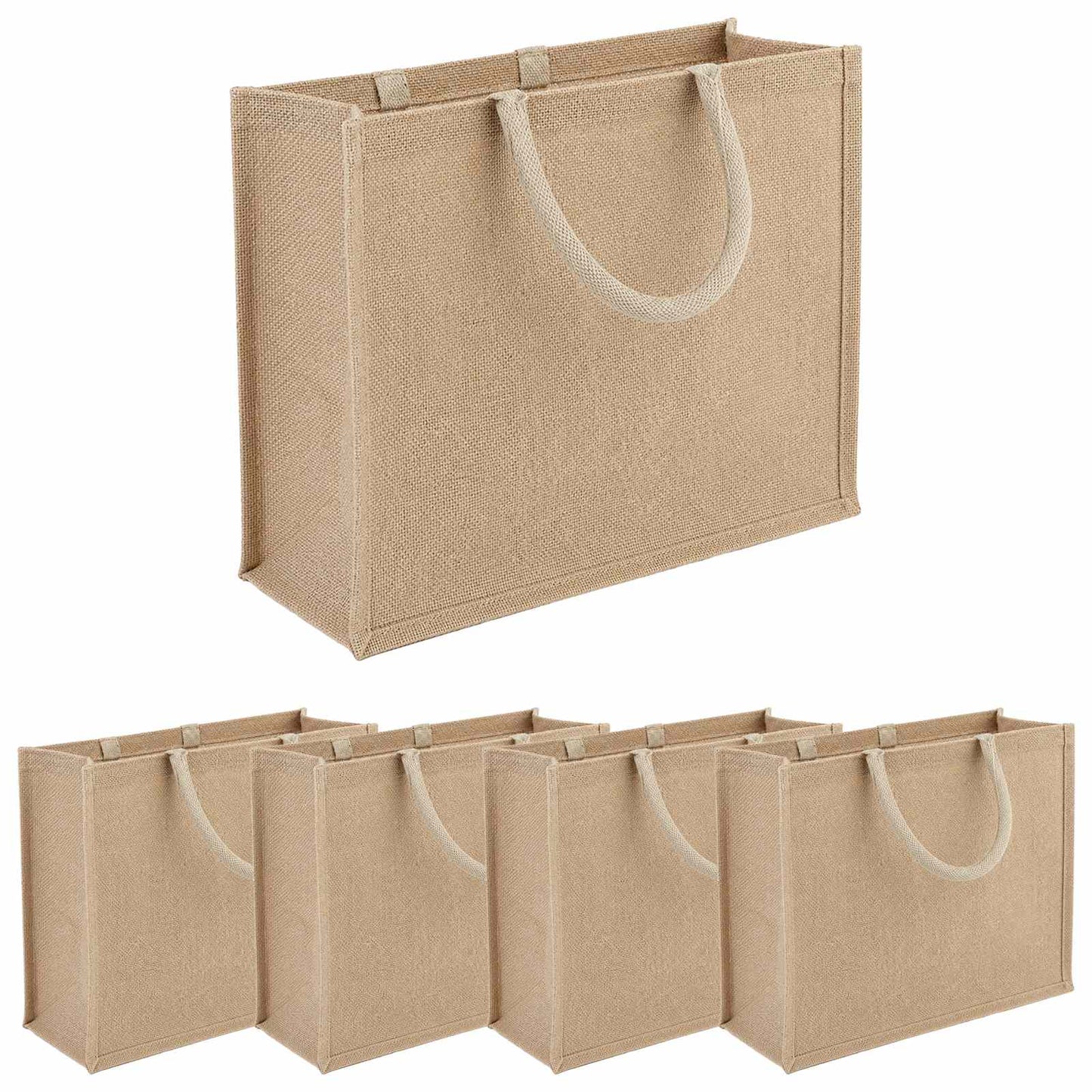 Jute tasker 5 Naturfarvet 42 x 33 x 19 cm 100% Tossa Jute