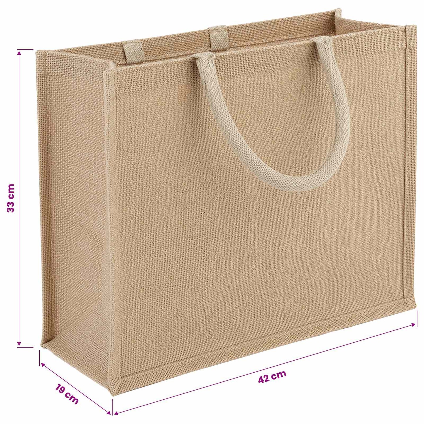 Jute tasker 5 Naturfarvet 42 x 33 x 19 cm 100% Tossa Jute