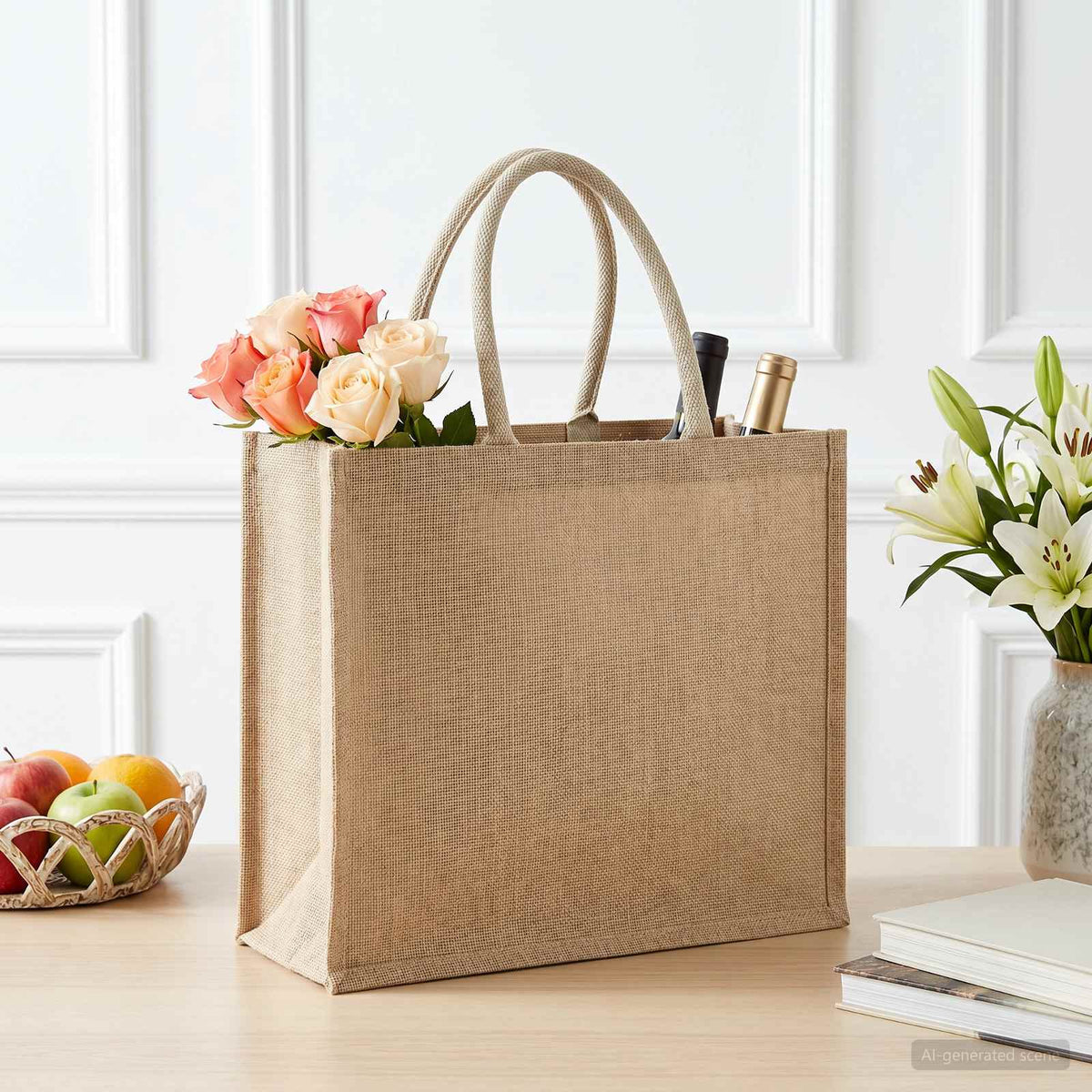 Jute tasker 10 Naturfarvet 42 x 33 x 19 cm 100% Tossa Jute