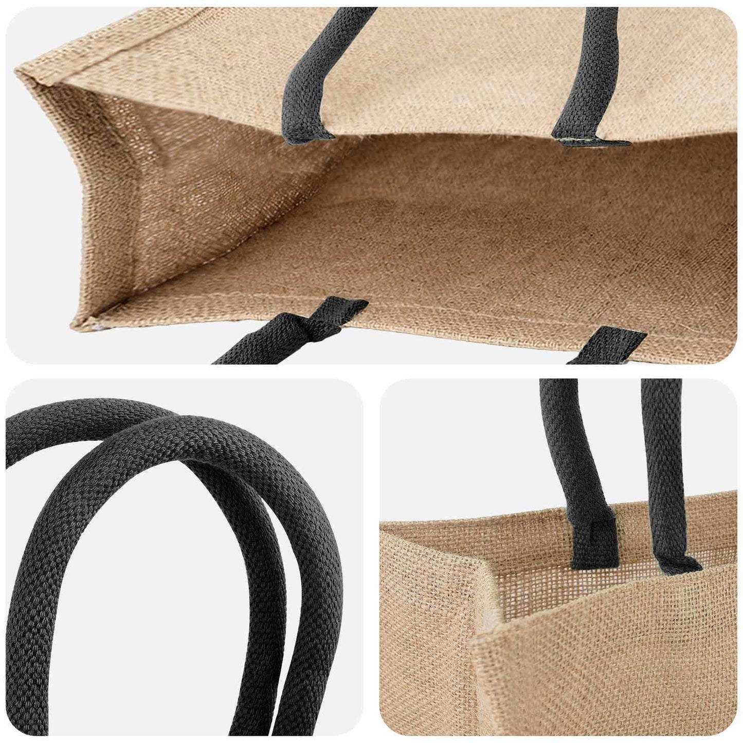 Jute tasker 50 Naturfarvet og sort 42 x 33 x 19 cm