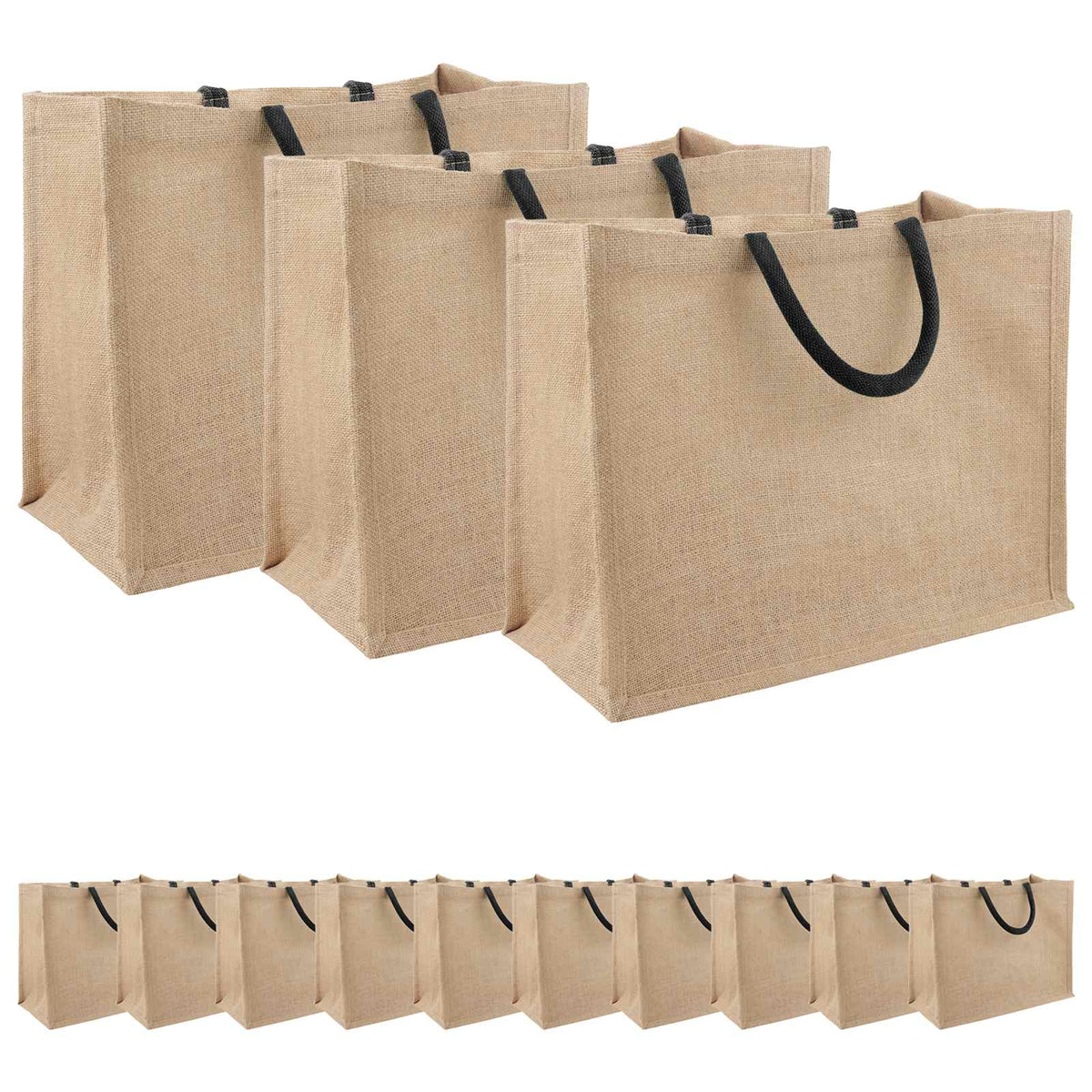 Jute tasker 50 Naturfarvet og sort 42 x 33 x 19 cm