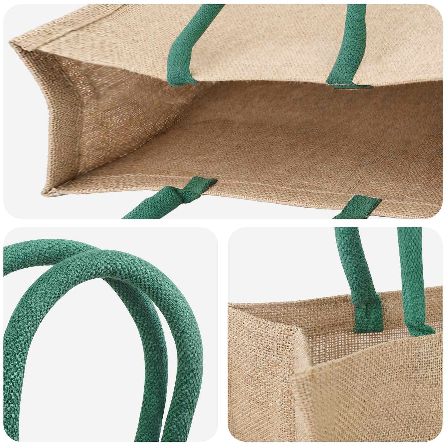 Jute tasker 5 Naturlig og Grøn 42 x 33 x 19 cm 100% Tossa Jute