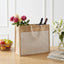 Jute håndtasker med lomme 5 Natur og hvid 42 x 33 x 19 cm