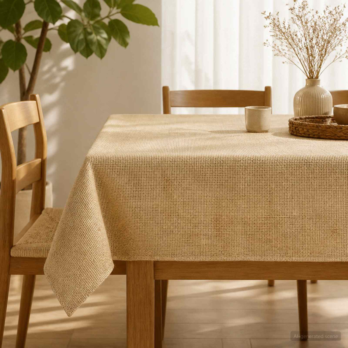 Jute Dækmotiv Naturfarvet 140 x 200 cm 100% Tossa Jute
