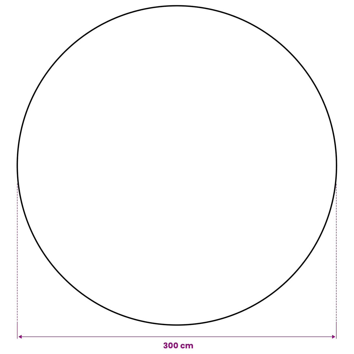 Jute Dækmotiv Naturfarvet Ø 300 cm 100% Tossa Jute