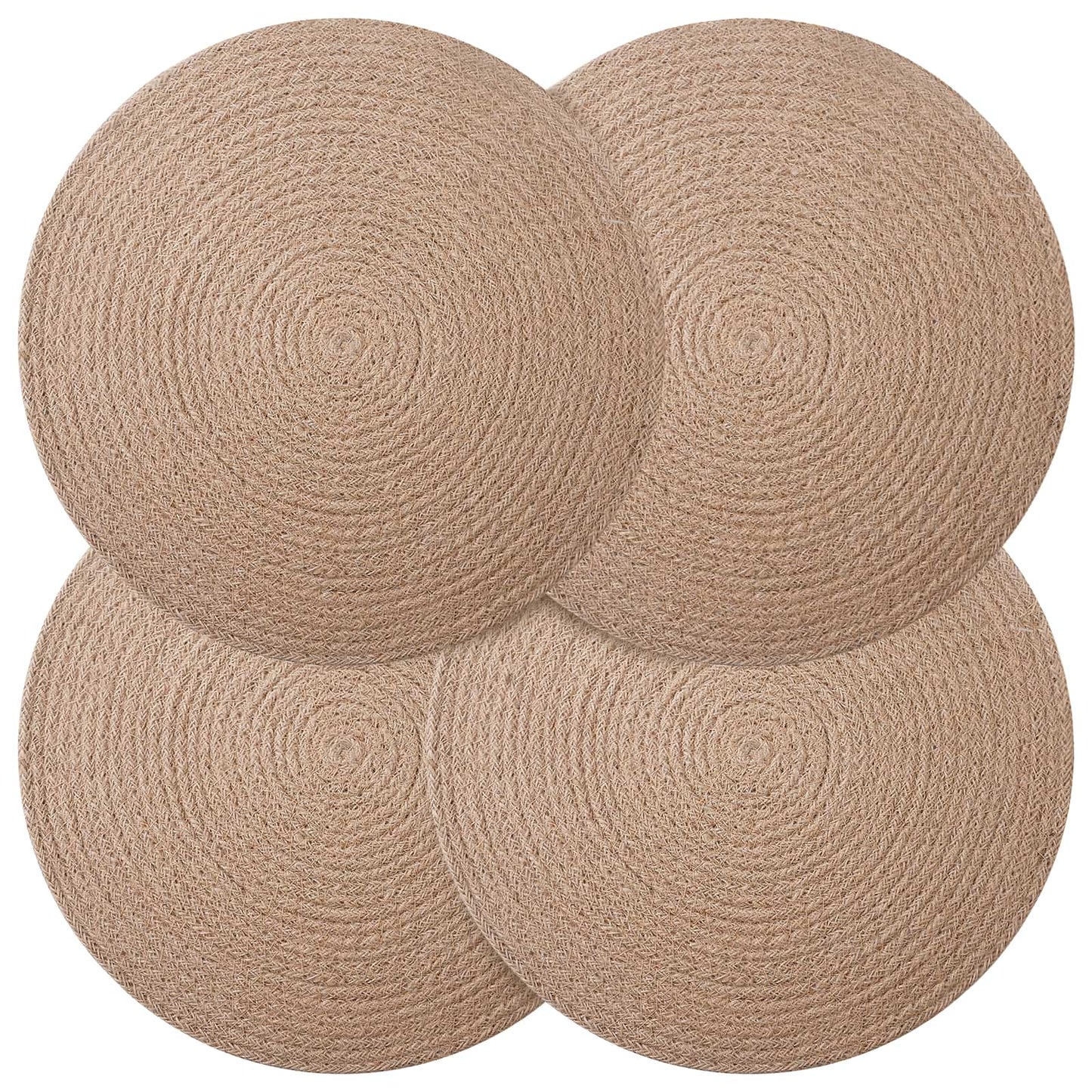 Jute dækkeservietter 4 stk. Naturfarvet 100% Tossa Jute