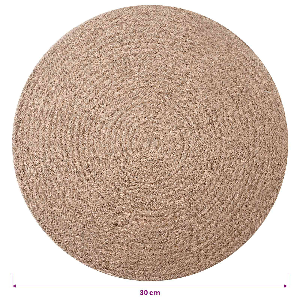 Jute dækkeservietter 6 stk. Naturfarvet 100% Tossa Jute