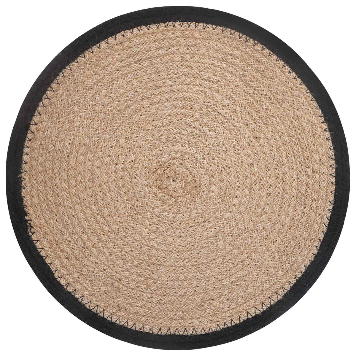 Jute dækkeservietter 6 stk. Naturfarvet og sort 100% Tossa jute