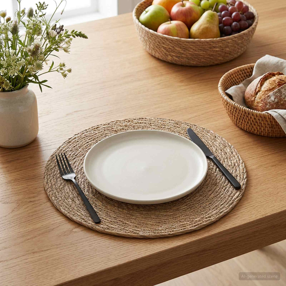 Søgræs bordskånere 12 stk. Naturfarvet 100% Søgræs