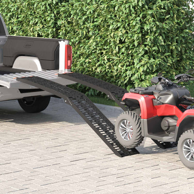Sammenfoldelig motorcykelrampe 340 kg pr. rampe 2 stk. Sort