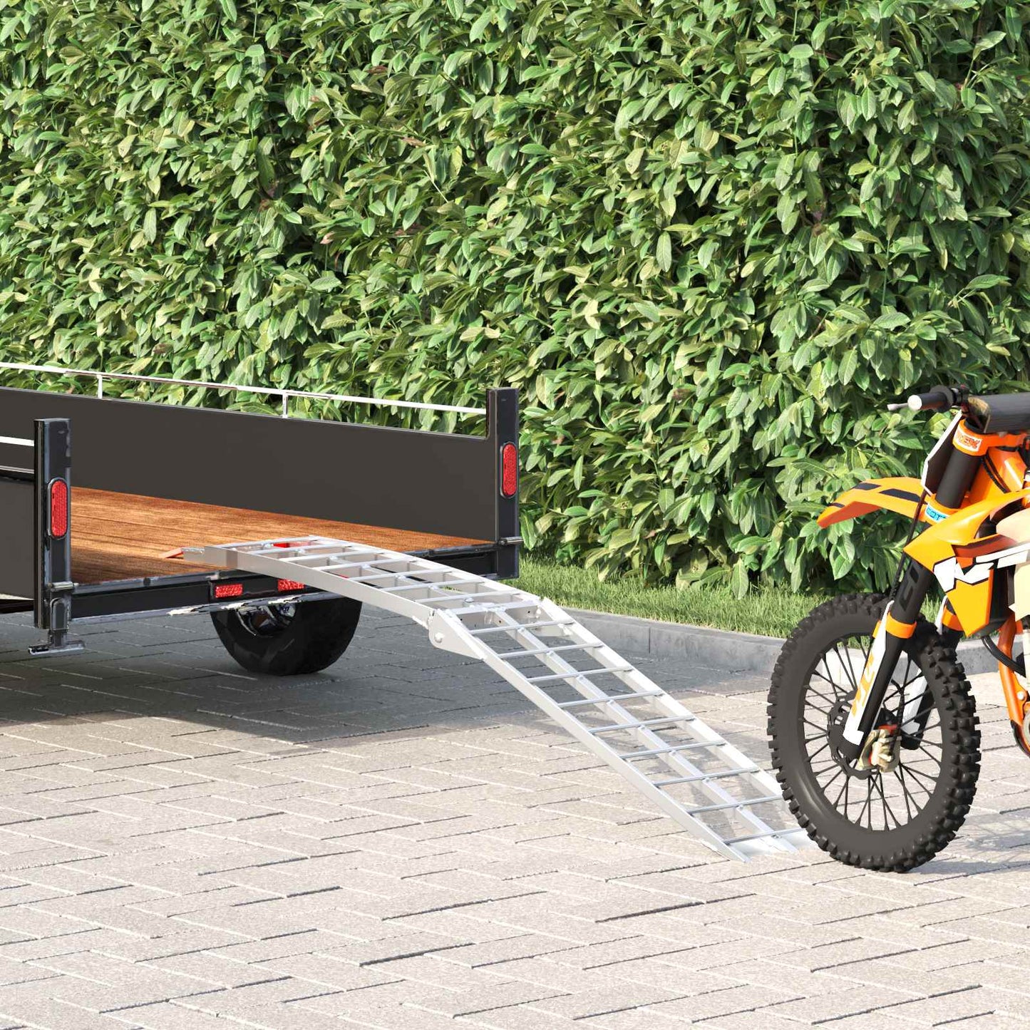 Motorcykelrampe Sølv 340 kg per stykke Aluminium