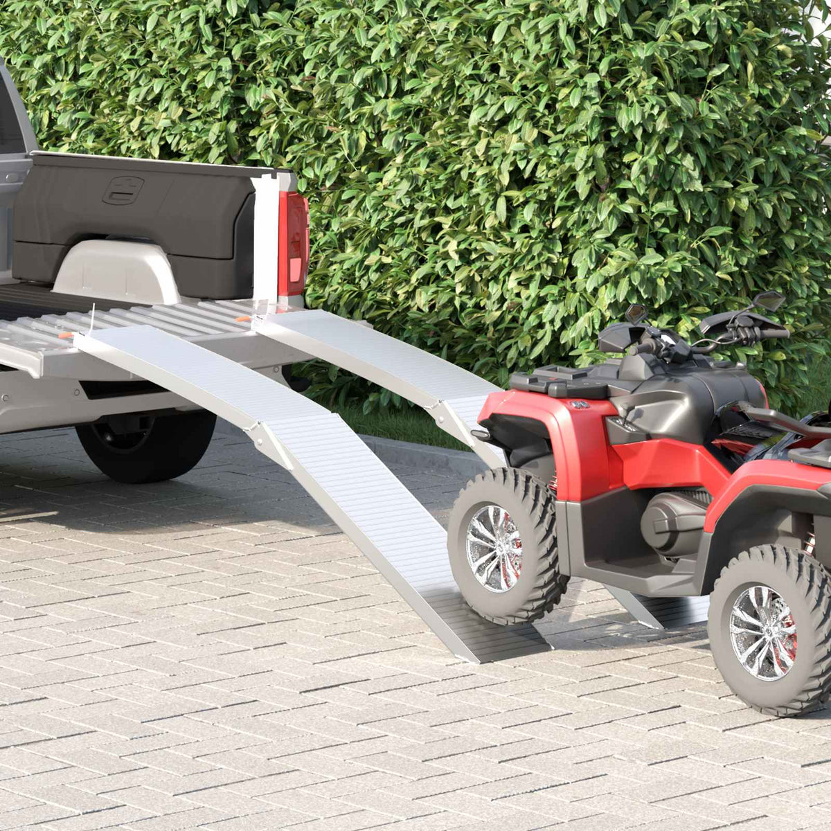 Motorcykelrampe 680 kg 2 stk. Sølv 680 kg Aluminium