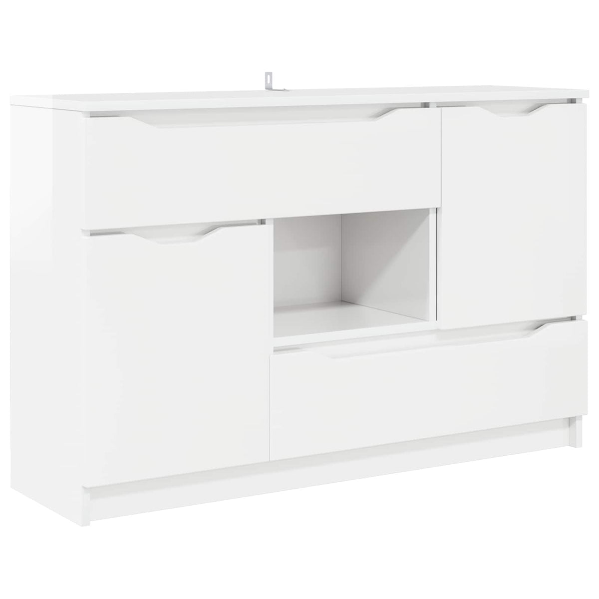 Sideboard Høj gloss hvid 100 x 30 x 65,6 Konstrueret træ