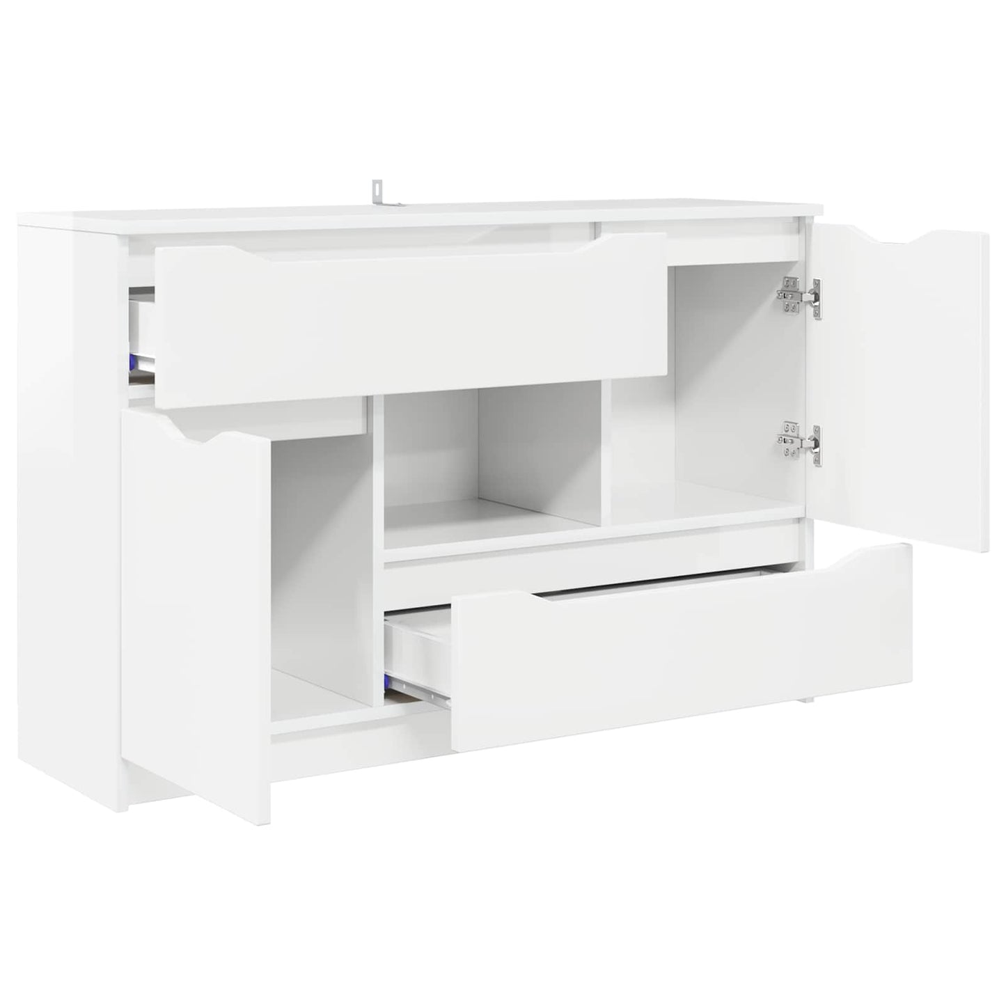 Sideboard Høj gloss hvid 100 x 30 x 65,6 Konstrueret træ
