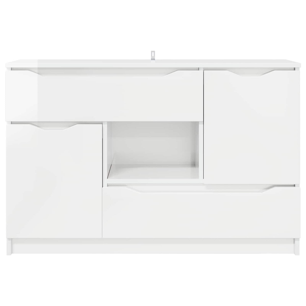 Sideboard Høj gloss hvid 100 x 30 x 65,6 Konstrueret træ