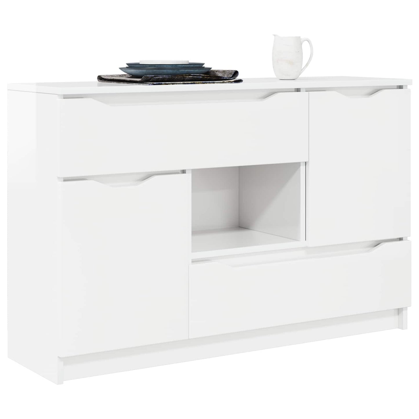 Sideboard Høj gloss hvid 100 x 30 x 65,6 Konstrueret træ