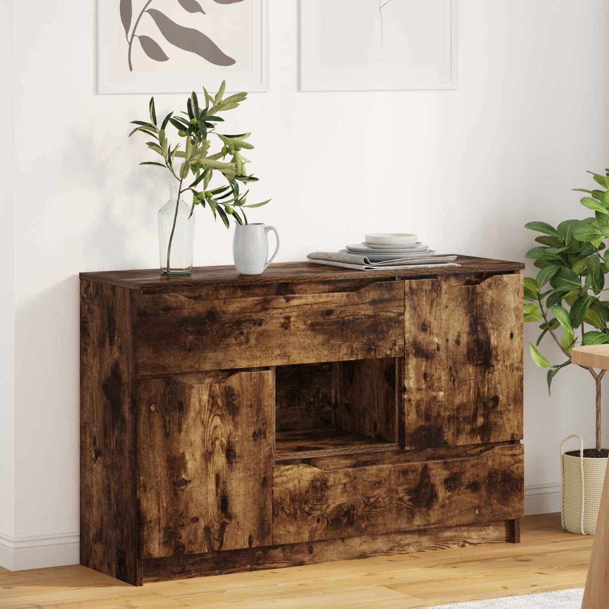 Sideboard Røget eg 100 x 30 x 65,6 Konstrueret træ