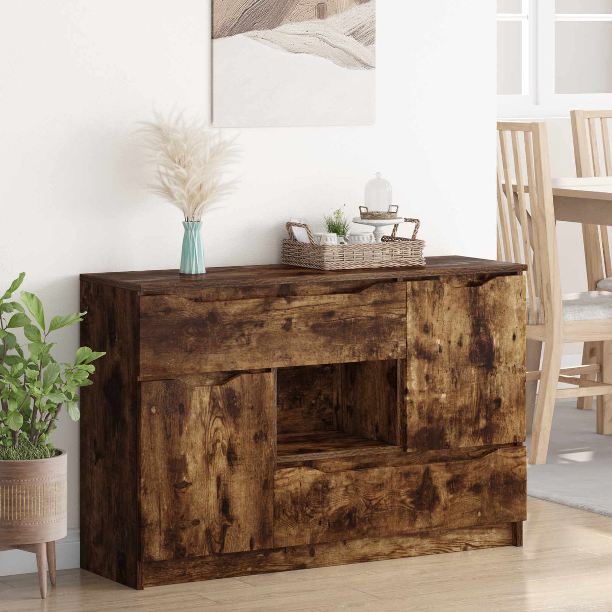 Sideboard Røget eg 100 x 30 x 65,6 Konstrueret træ