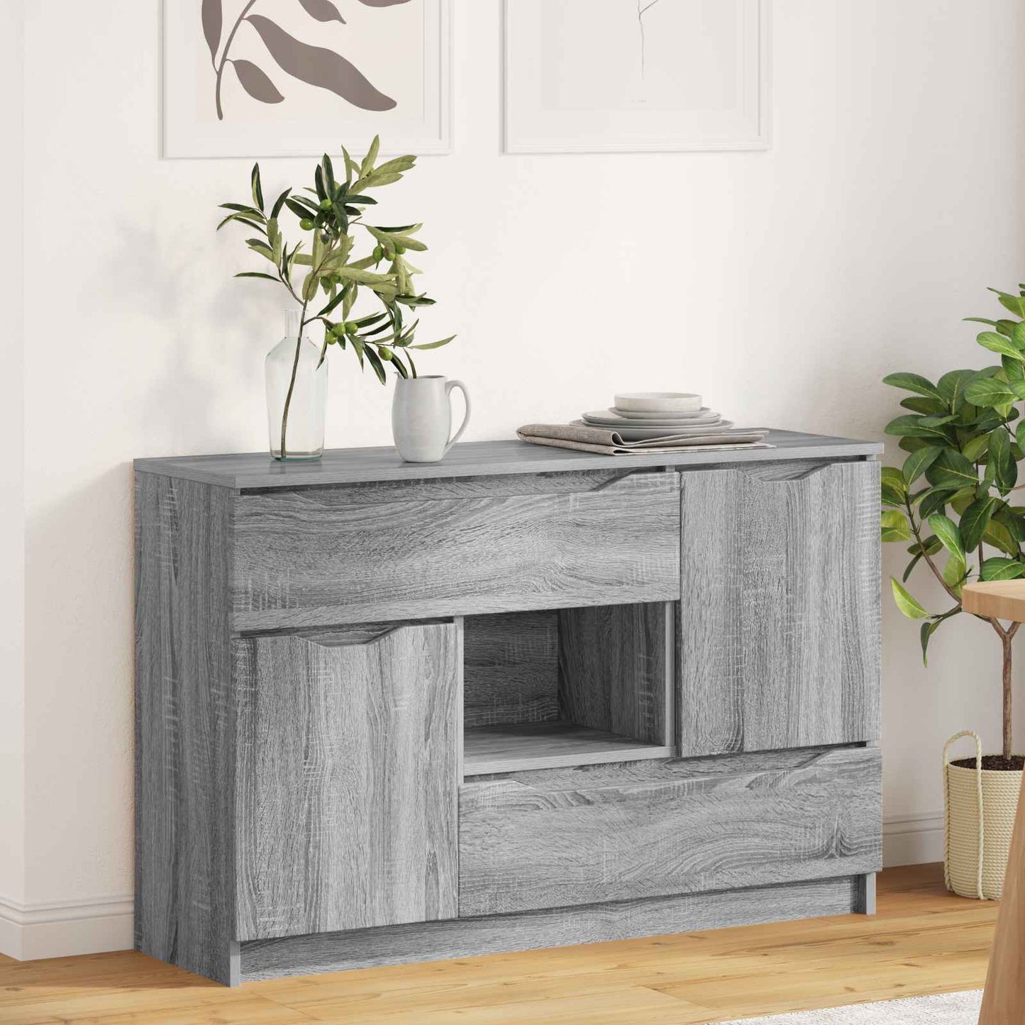 Sideboard Grå Sonoma 100 x 30 x 65,6 Konstrueret træ
